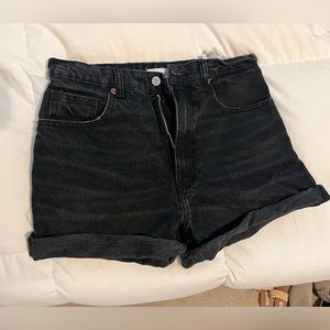 Zara black denim shorts